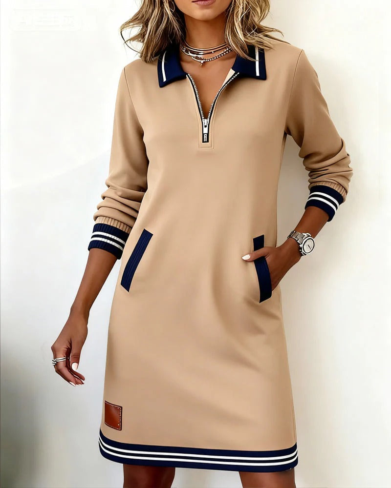 Chic | Long Sleeve Cotton Shirt Dress