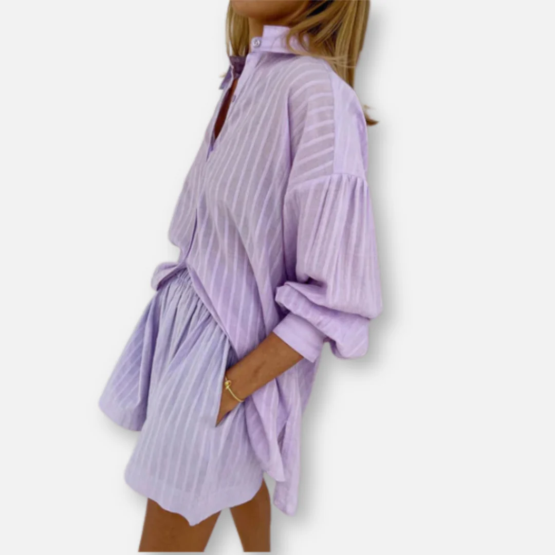 Zarae™ – Breezy Button-Up and Shorts Set - Aurora Classics
