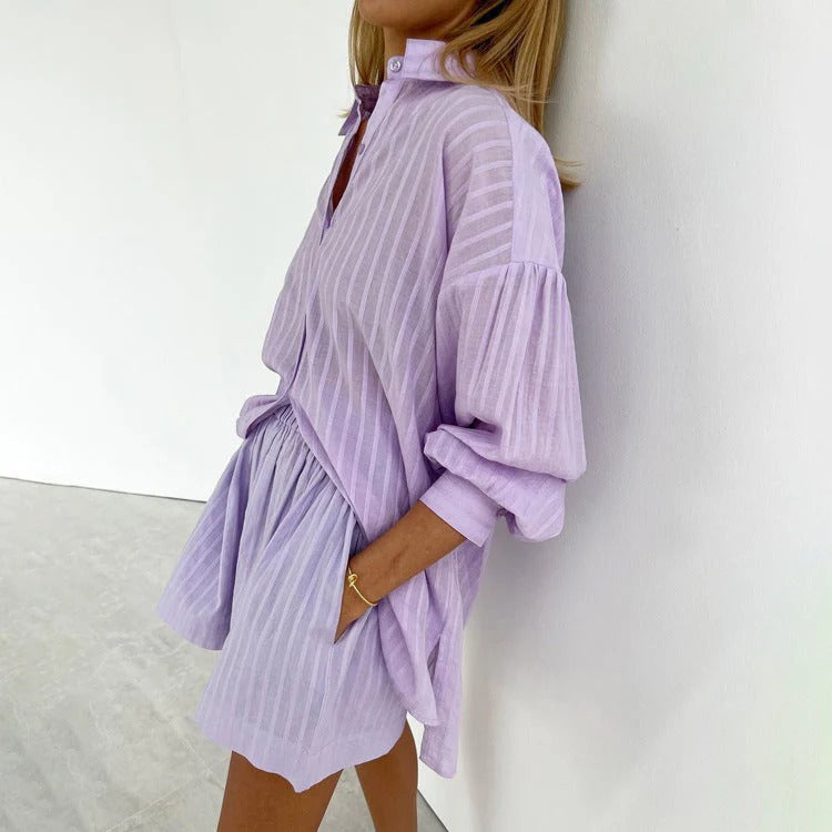 Zarae™ – Breezy Button-Up and Shorts Set - Aurora Classics