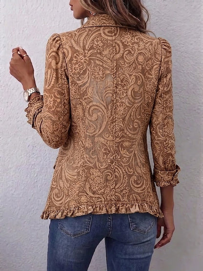 Bruna | Vintage Floral Ruffle Jacket
