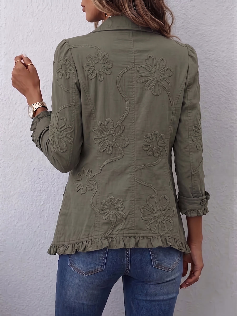 Assunta | Open-Front Ruffle Sleeve Jacket