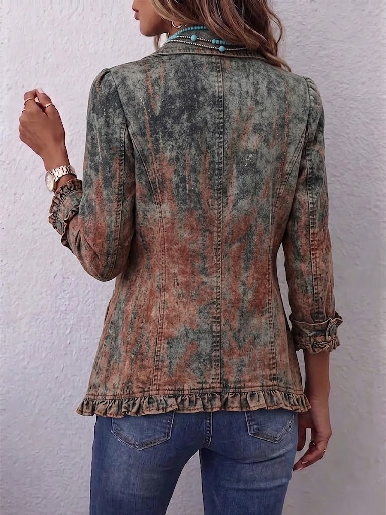 Vincenza | Gradient Textured Ruffled Jacket