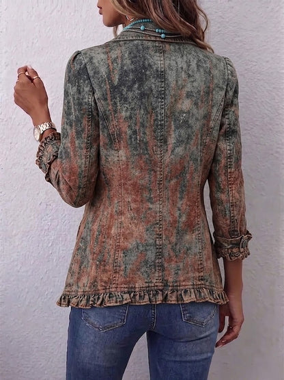 Vincenza | Gradient Textured Ruffled Jacket