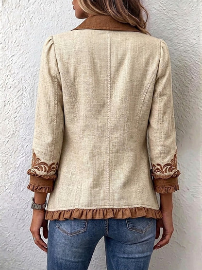 Aura | Cascading Ruffle Floral Statement Jacket