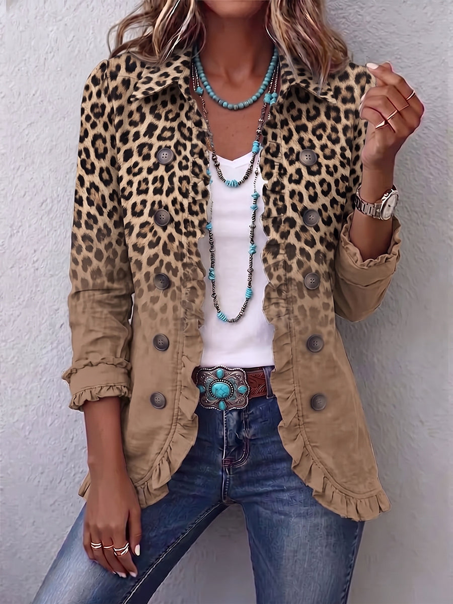 Silvana | Gradient Leopard Jacket for Bold Nighttime Glamour