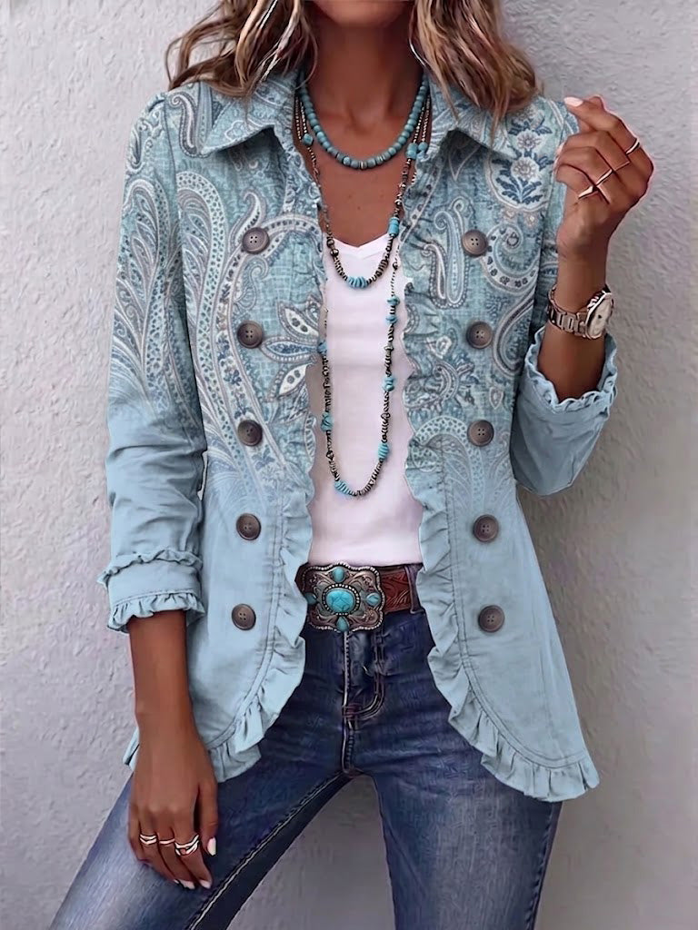 Teresina |  The Vintage Paisley Ruffle Jacket
