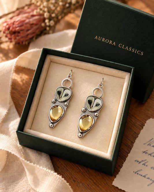 The Night Owl — Statement Drop Earrings