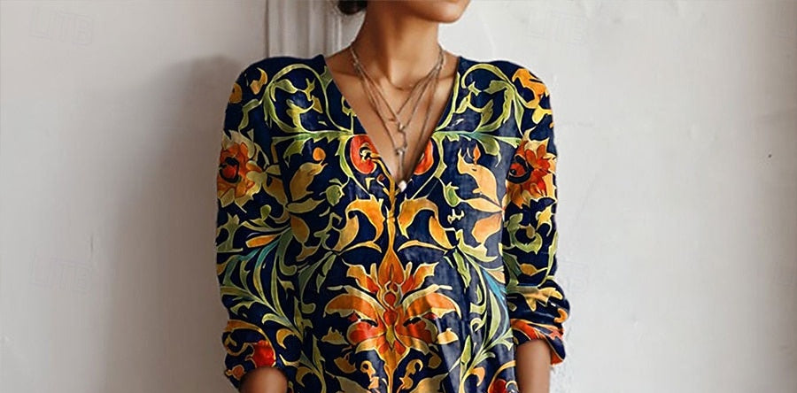 Yana™ | Casual V-Neck Tunic Dress