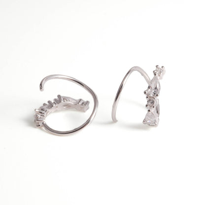 Sleek Arc Spiral Hoop Twist Earrings