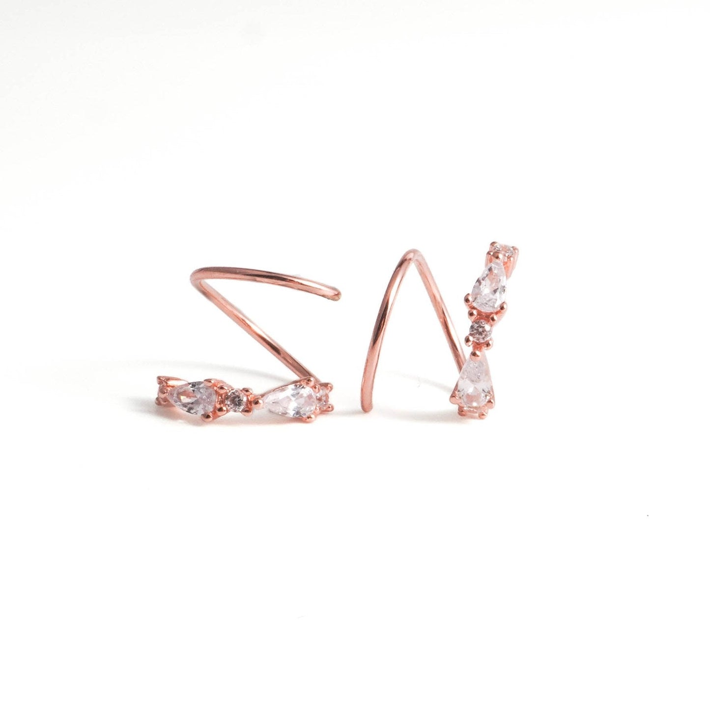 Sleek Arc Spiral Hoop Twist Earrings