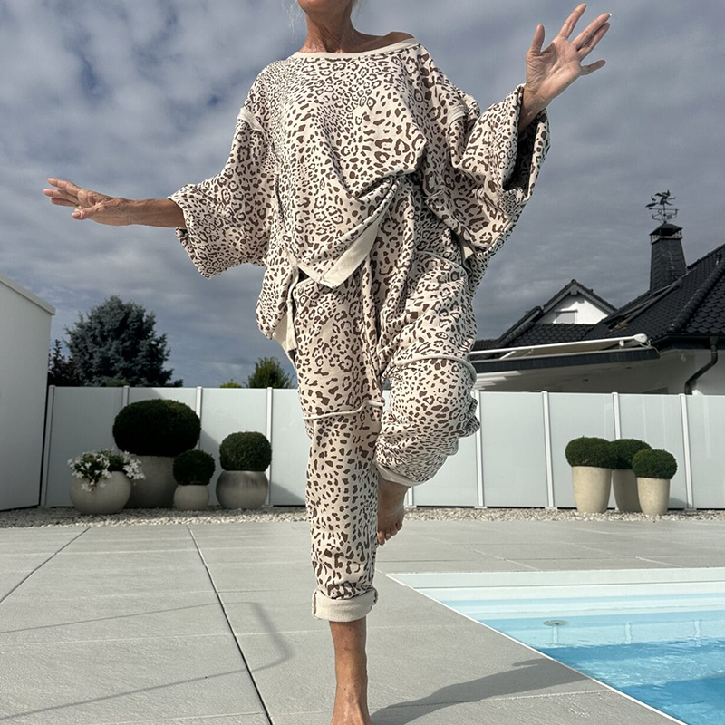 Women's Leopard Print Top & Pants 2-Piece Set — Anniversary Edit