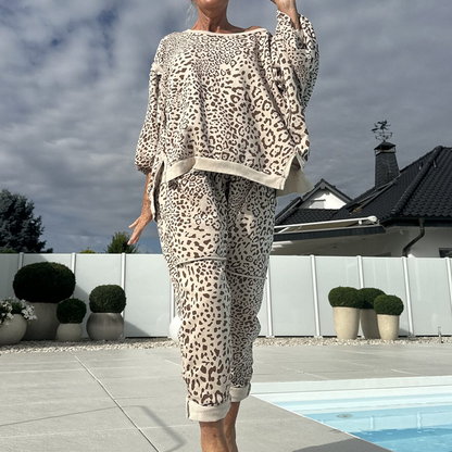 Women's Leopard Print Top & Pants 2-Piece Set — Anniversary Edit