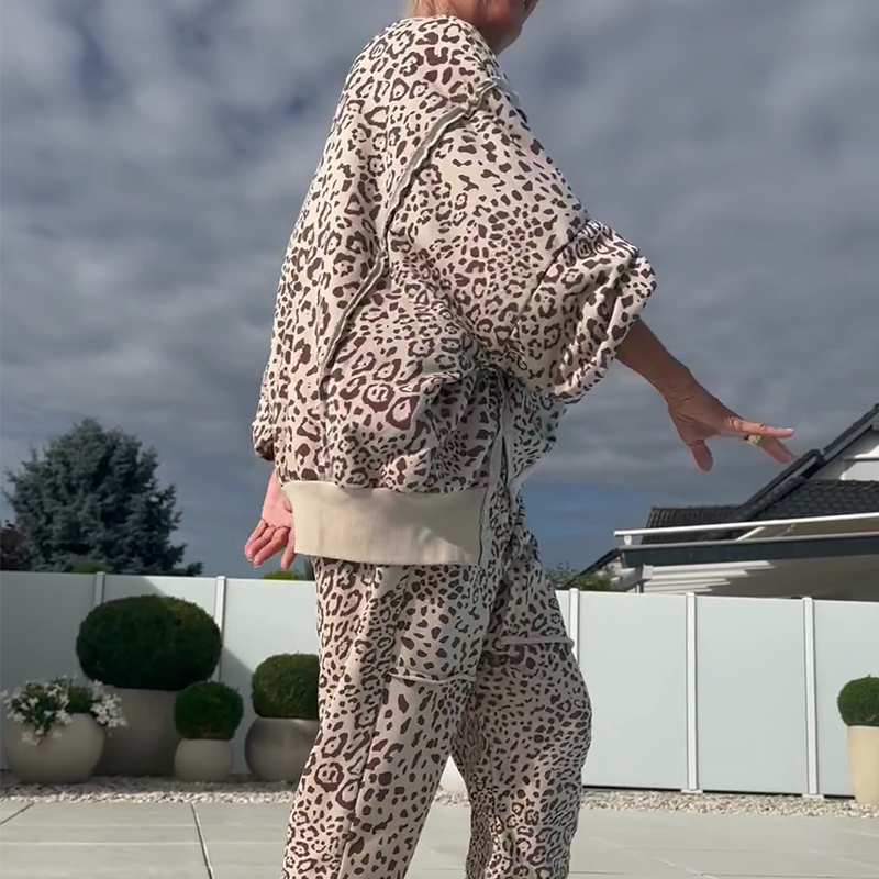 Women's Leopard Print Top & Pants 2-Piece Set — Anniversary Edit
