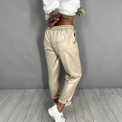Women's Casual V-Neck Top & High Waist Pants 2-Piece Set — Anniversary Edit
